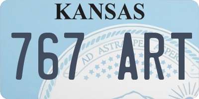 KS license plate 767ART