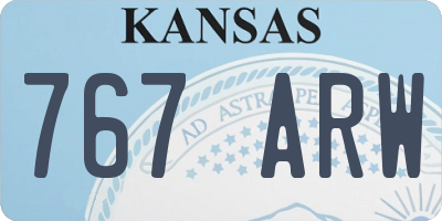KS license plate 767ARW
