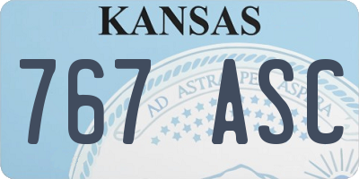 KS license plate 767ASC