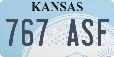 KS license plate 767ASF