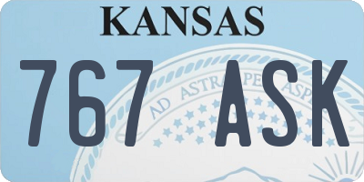 KS license plate 767ASK