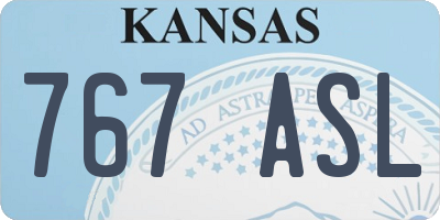 KS license plate 767ASL