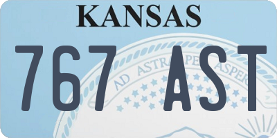 KS license plate 767AST