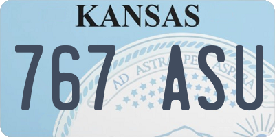 KS license plate 767ASU