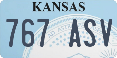 KS license plate 767ASV