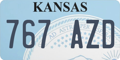 KS license plate 767AZD
