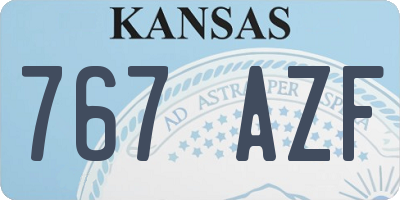KS license plate 767AZF