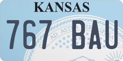 KS license plate 767BAU