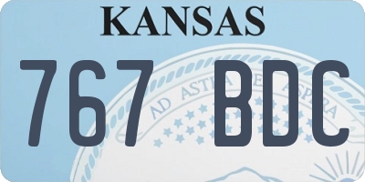 KS license plate 767BDC