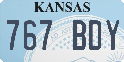 KS license plate 767BDY