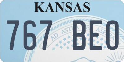 KS license plate 767BEO