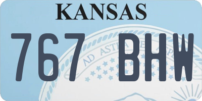 KS license plate 767BHW