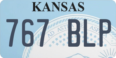 KS license plate 767BLP