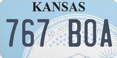 KS license plate 767BOA