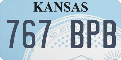KS license plate 767BPB