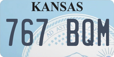 KS license plate 767BQM