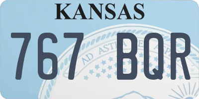 KS license plate 767BQR