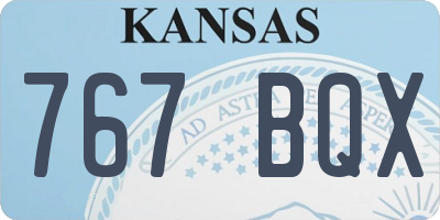 KS license plate 767BQX