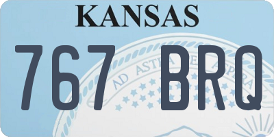 KS license plate 767BRQ