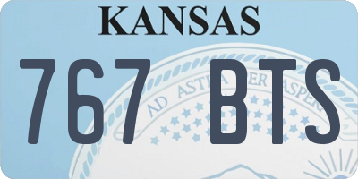 KS license plate 767BTS