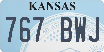 KS license plate 767BWJ