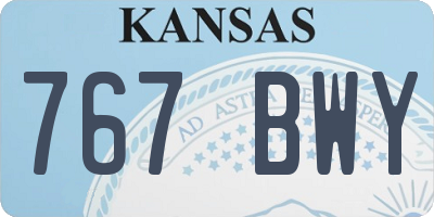 KS license plate 767BWY