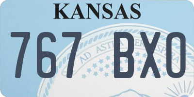 KS license plate 767BXO
