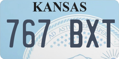 KS license plate 767BXT