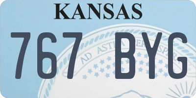 KS license plate 767BYG