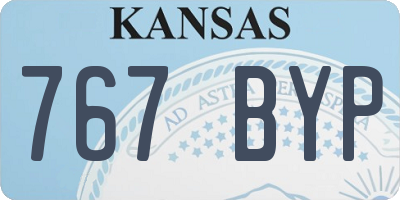 KS license plate 767BYP