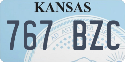 KS license plate 767BZC
