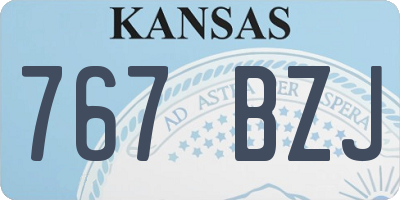 KS license plate 767BZJ
