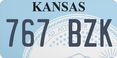 KS license plate 767BZK
