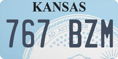 KS license plate 767BZM