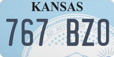 KS license plate 767BZO