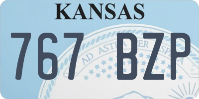 KS license plate 767BZP