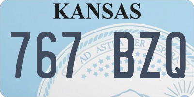 KS license plate 767BZQ
