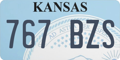 KS license plate 767BZS
