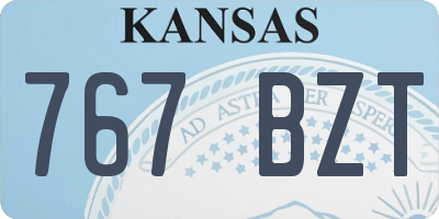 KS license plate 767BZT