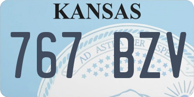 KS license plate 767BZV