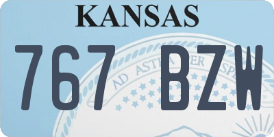 KS license plate 767BZW