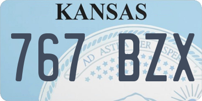 KS license plate 767BZX