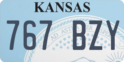 KS license plate 767BZY