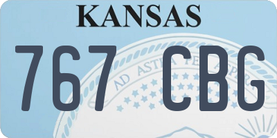 KS license plate 767CBG