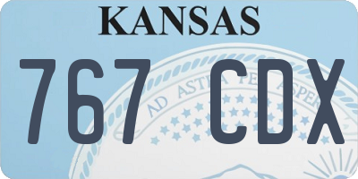 KS license plate 767CDX