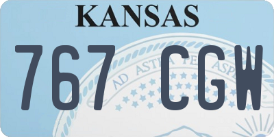 KS license plate 767CGW