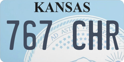 KS license plate 767CHR