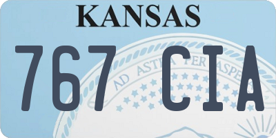 KS license plate 767CIA