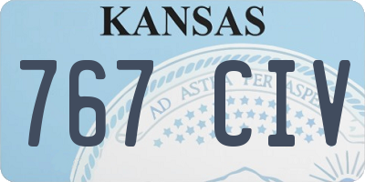 KS license plate 767CIV