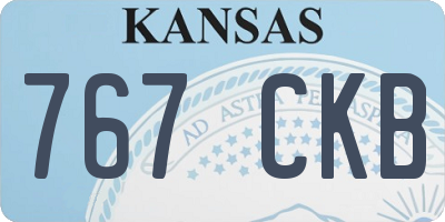KS license plate 767CKB